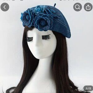 Jeans Denim Beret Hat -Women -New